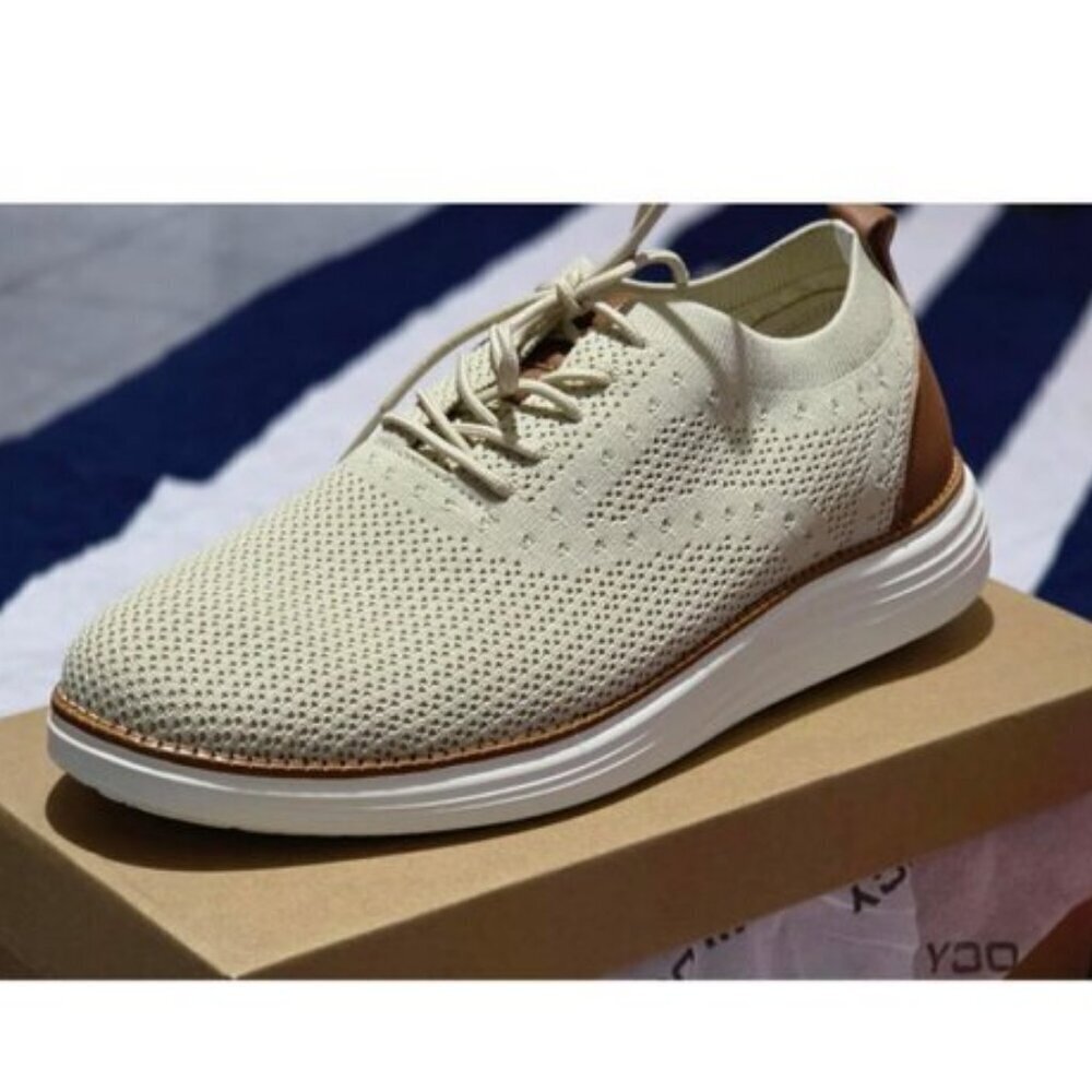 🆕VILOCY Men's Beige Casual Dress Oxfords Business Mesh Breathable Sneakers